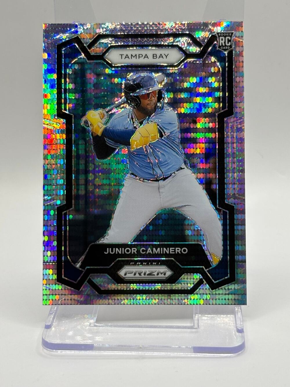 2024 Panini Prizm Junior Caminero Rookie Pulsar Refractor 206/499 Tampa Bay Rays